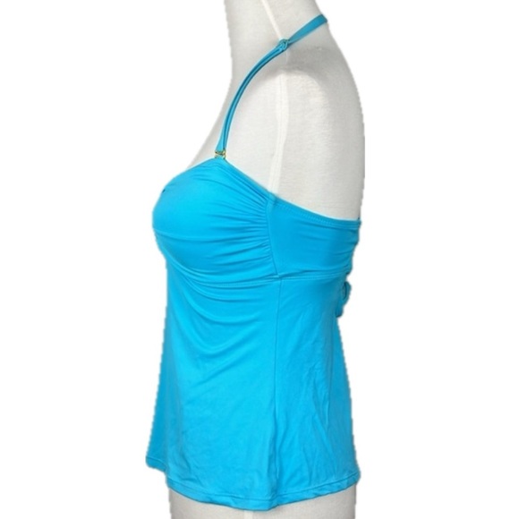 Cole of California Tankini Swim Top Mesh Removable Strap Pads Aqua Blue Size S - Picture 5 of 11